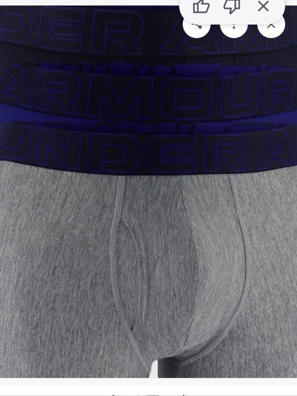 Under Armour Men’s 3-Pack Performance Boxer Briefs – Royal Blue/Gray/Navy - Picture 3 of 6